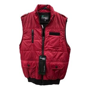 Vintage Franky Max 1991 Mens Size Medium Large Sleeveless Red Puffer Vest New